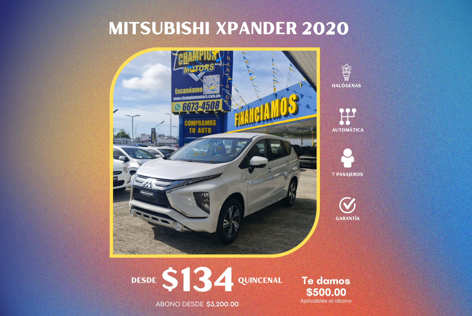 Mitsubishi Xpander 2020 Automático color Blanco, Imagen #1